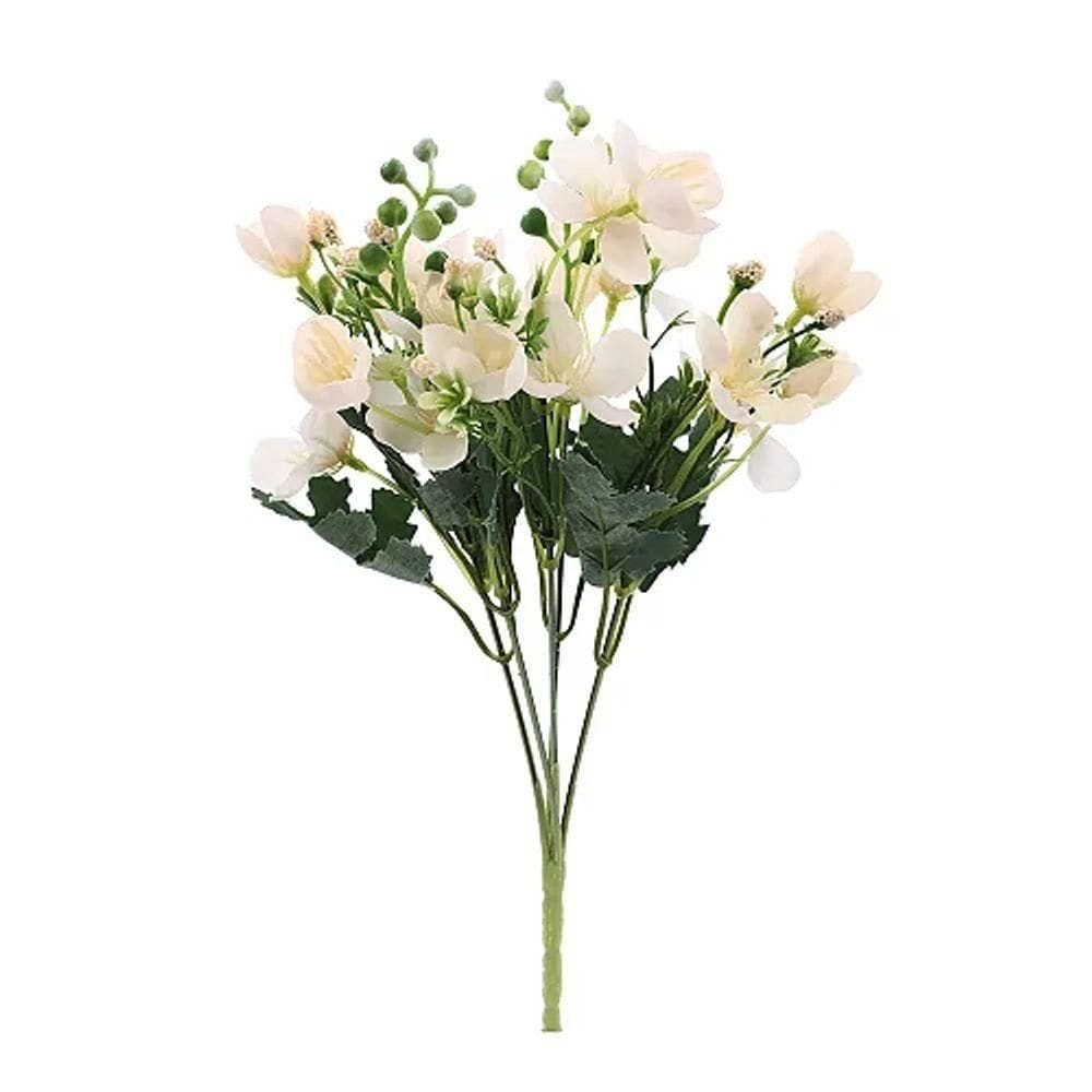 Flores Decorativas Permanentes - Buquê Flores E Sementes 32cm Rosa Chá - 6 Buquês