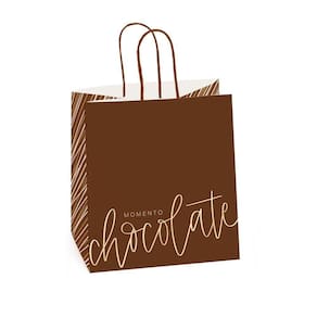 Sacola De Papel Para 1 Meio Ovo 350g 27,5x22x16cm Tons De Chocolate - 10 Un