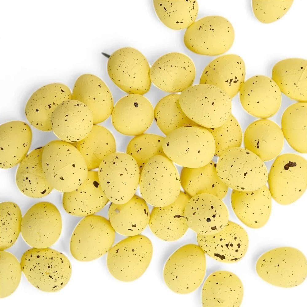 Ovos Decorativos Amarelo 1,8x1,5x1,5cm - 100 Un