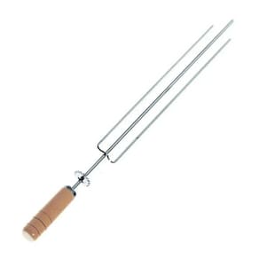 Kit 10 Espetos Tridente Inox Giratório Lobo Churrasqueiras Tamanho 30