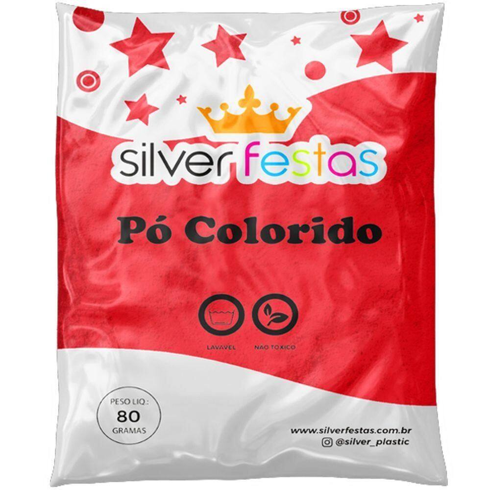 Pó Colorido 80g Vermelho - 1 Un