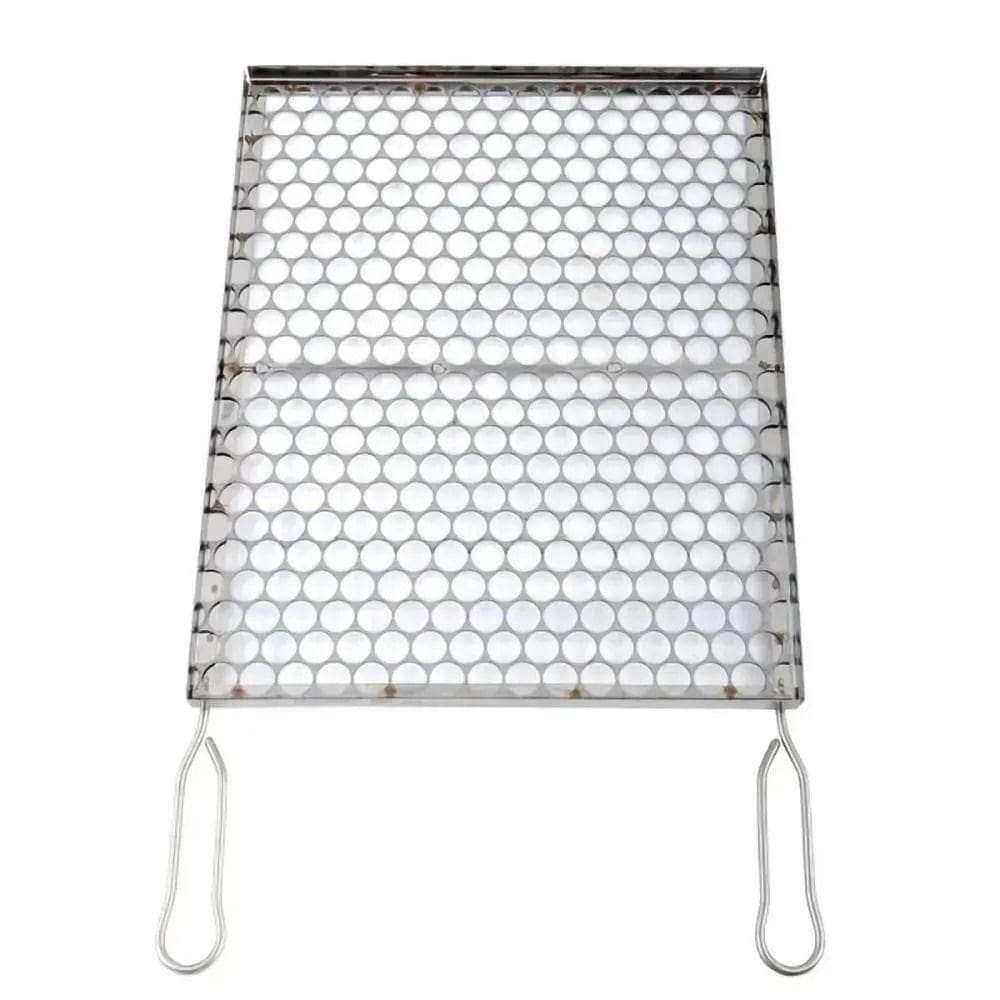 Grelha Tela Inox Cabo Em Alumínio Lobo Churrasqueiras Medida 50x40