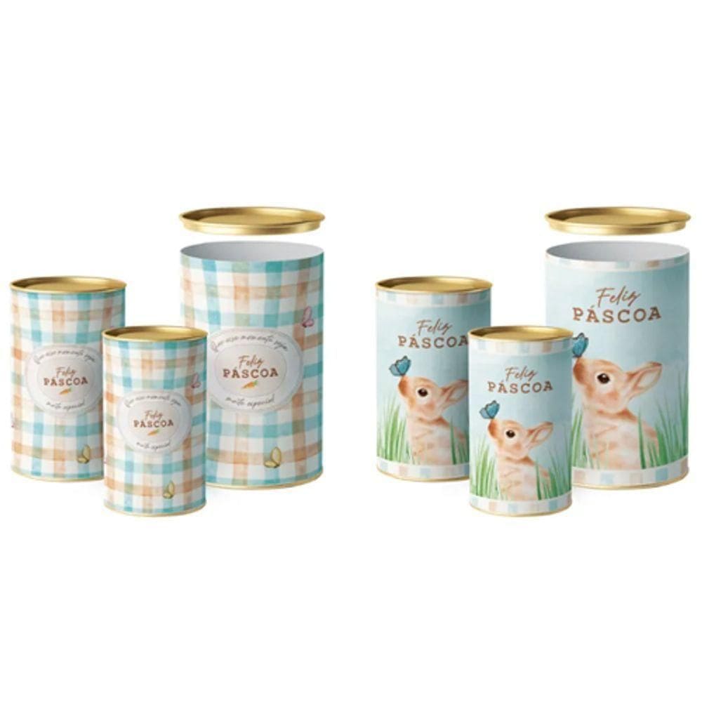 Lata Para Ovo 500g Páscoa Charles Composê 22x12,5cm - 12 Un