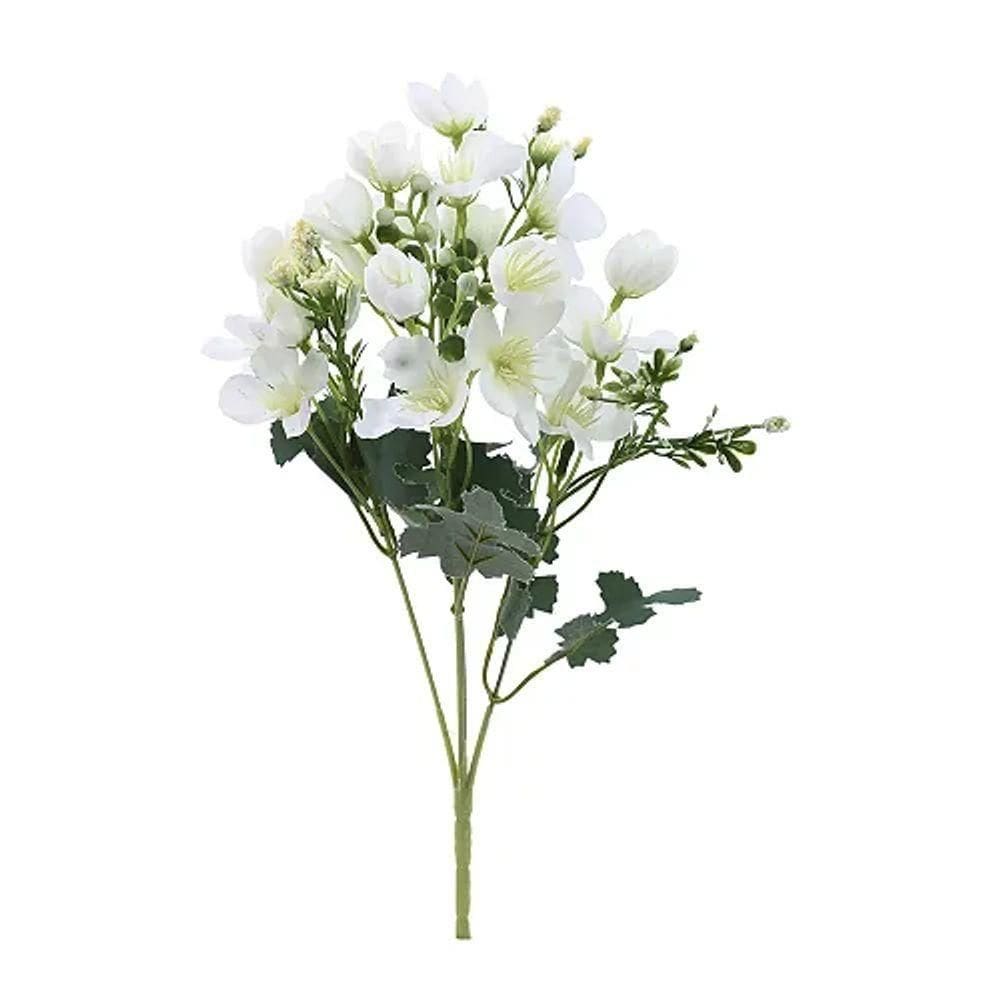 Flores Decorativas Permanentes - Buquê Flores E Sementes 32cm Branco - 6 Buquês