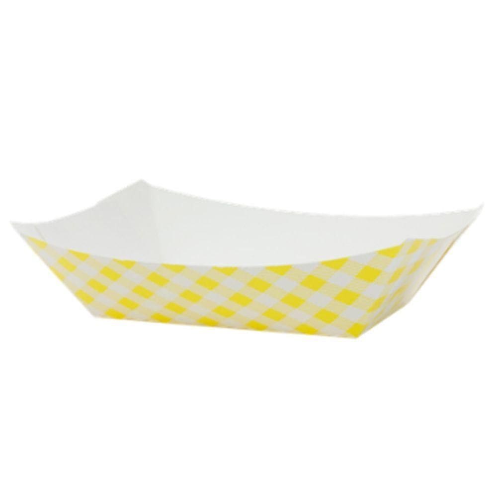 Bandeja De Papel Dobrável Xadrez Junina 14,5cm Amarela - 10 Un