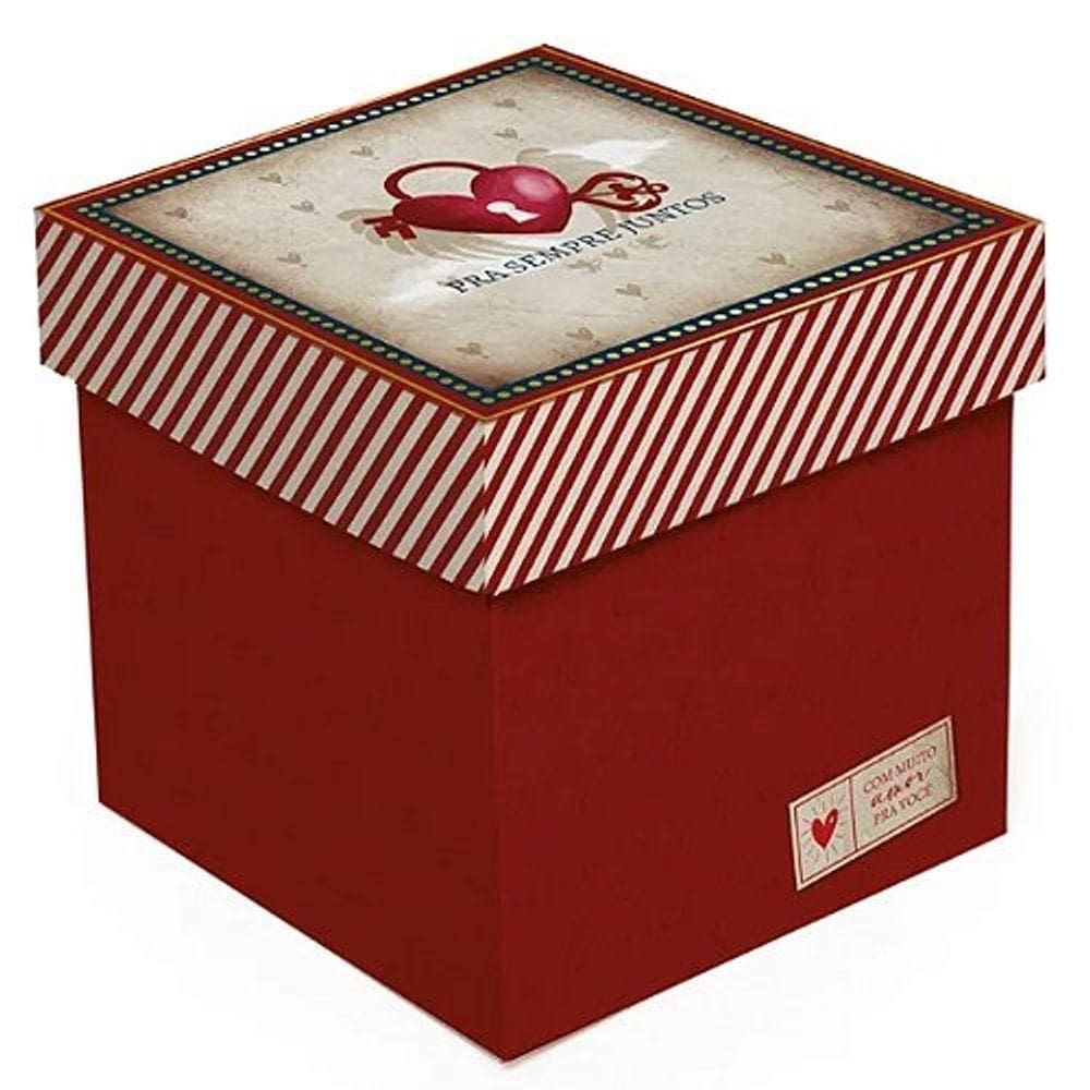 Kit Caixa Cubo Amor Real M 15x15x15cm - 10 Un