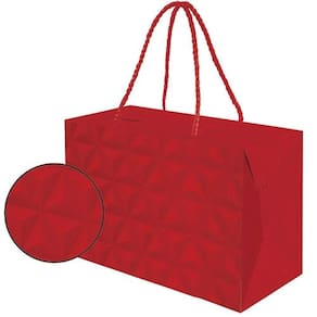 Kit Caixa Com Alça Prime E Relevo G 30x14x20cm Vermelha - 10 Un