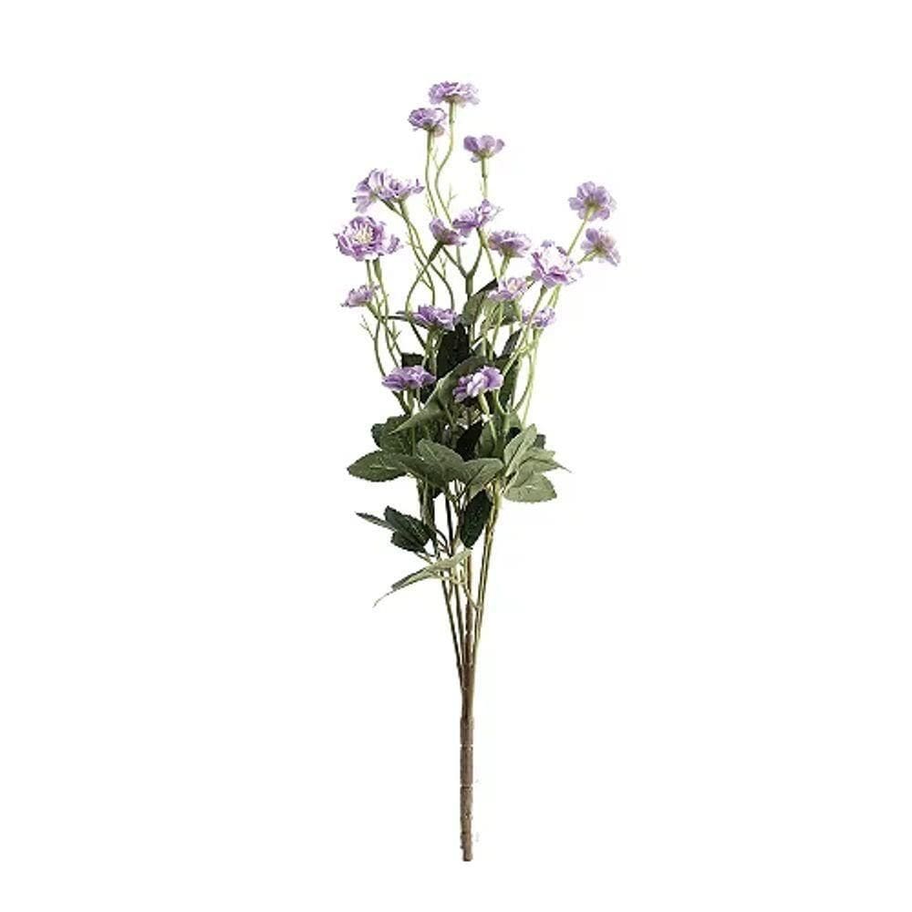 Flores Decorativas Permanentes - Haste De Mini Rosas X23 45cm Lilás - 6 Hastes