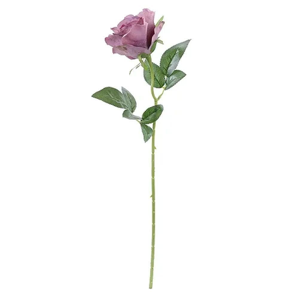 Flores Decorativas Permanentes - Peônia Solitária 30cm Roxa-verde - 6 Hastes