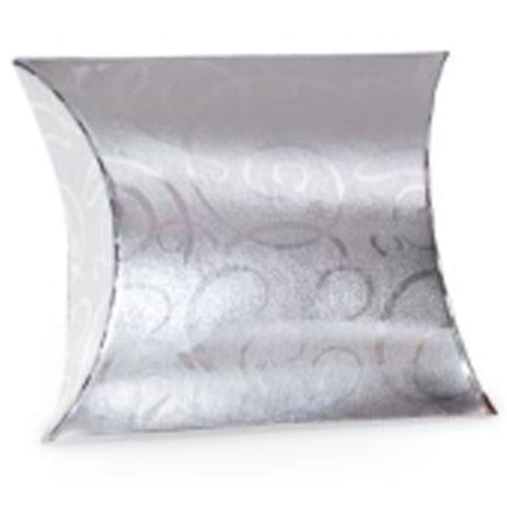 Kit Mini Caixa Almofada Glamour Prata P 8x2,4x7,5cm - 100 Un