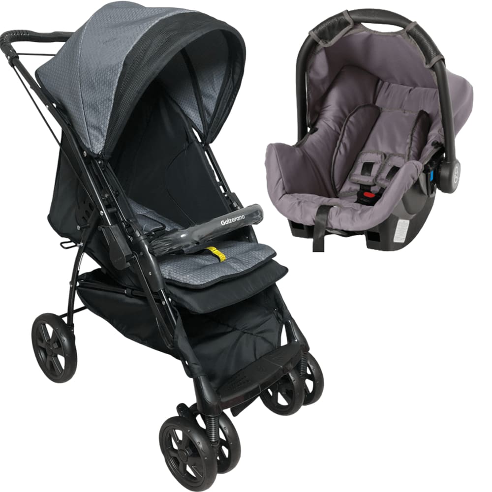 Carrinho Bebe Conforto Cinza Galzerano Maranello III Preto Cinza