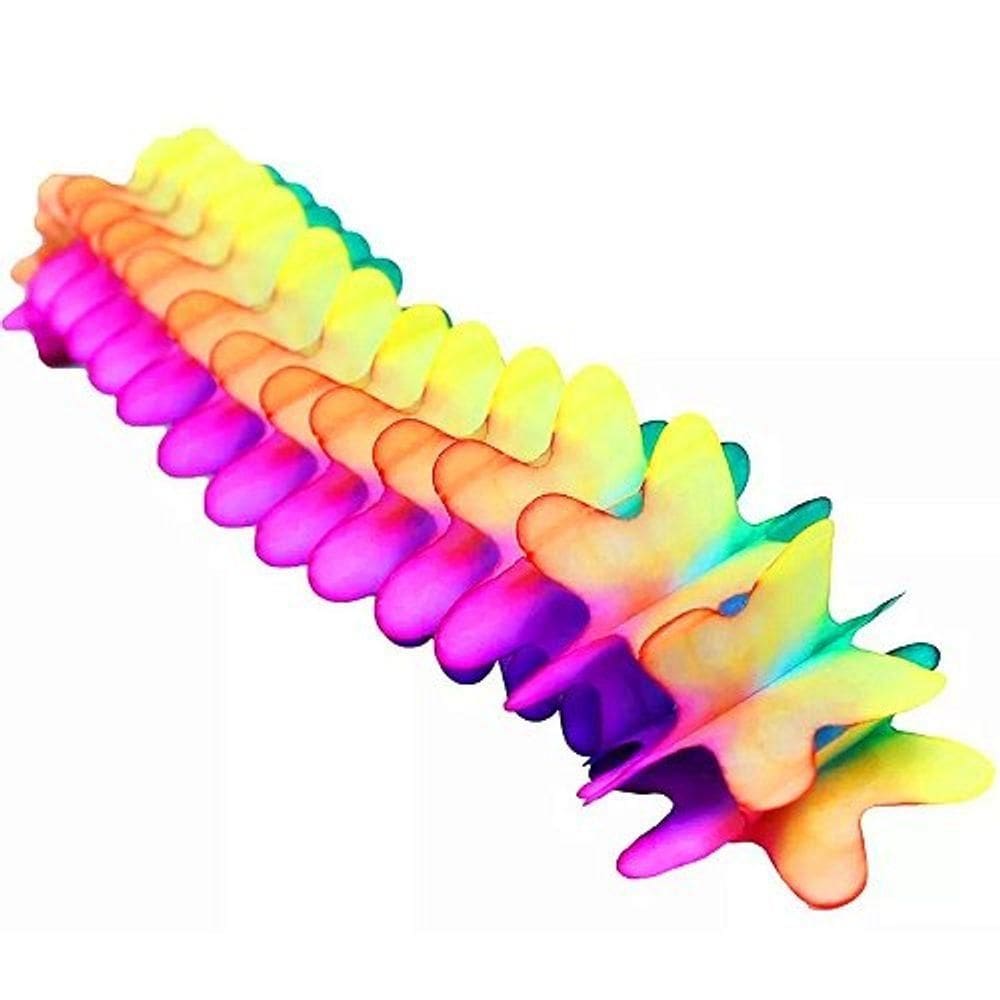 Enfeite De Papel Guirlanda Arco-íris Colorida 7,5cmx2,60 Metros