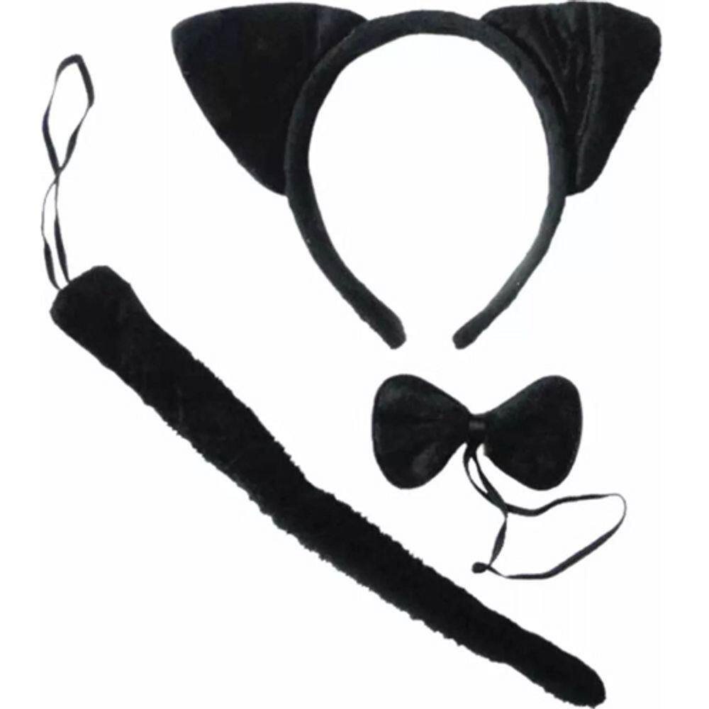 Kit Fantasia Gatinha Preta - 3 Peças