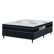 Cama Box Casal Colchão Espuma 138x188x63cm Orthoface Grafite Polar