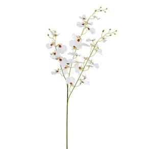 Flores Decorativas Permanentes - Orquídea X32 83cm Branco - 6 Hastes