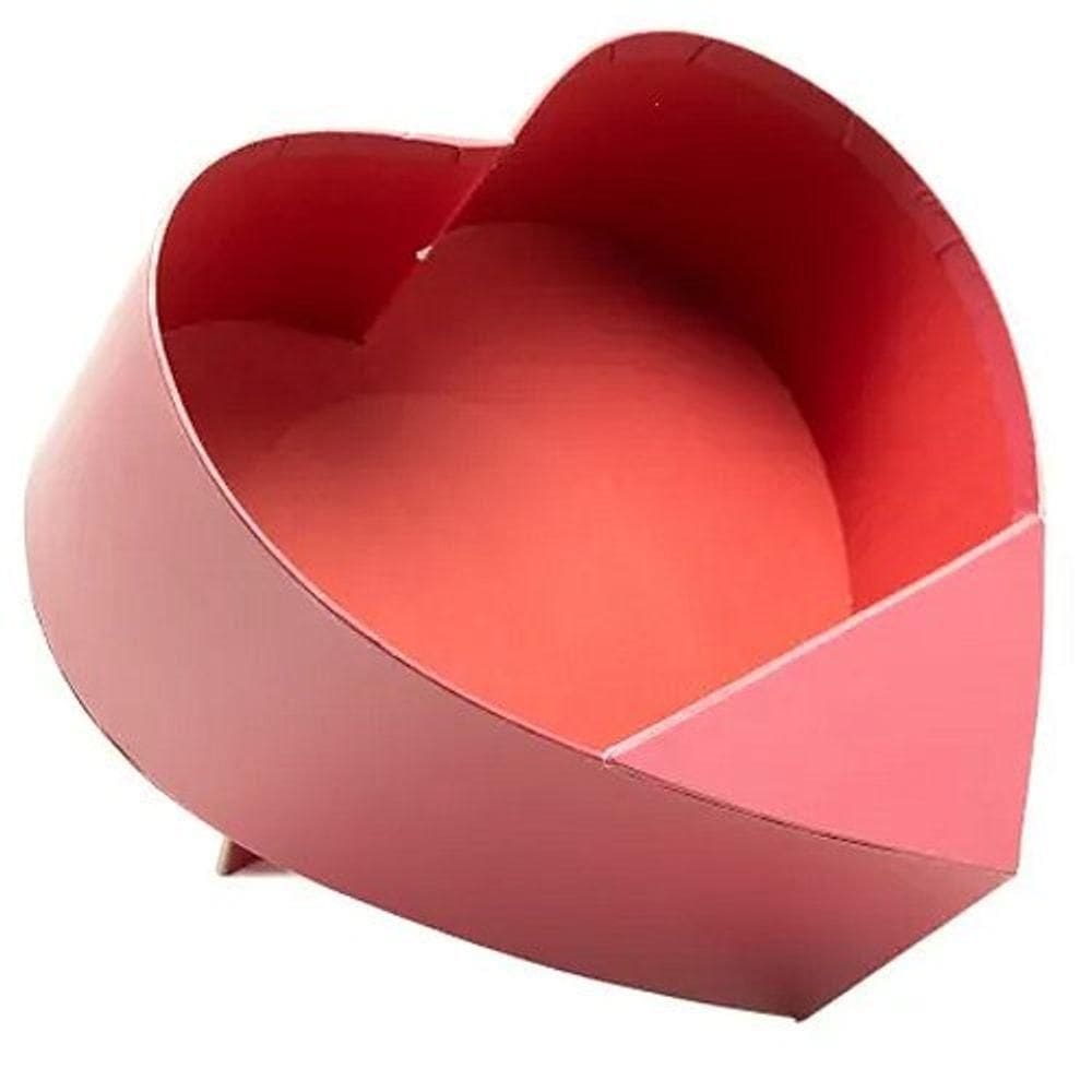Caixa Coração De Papel Liso 25x23,5x9cm Vermelho Cereja - 1 Un