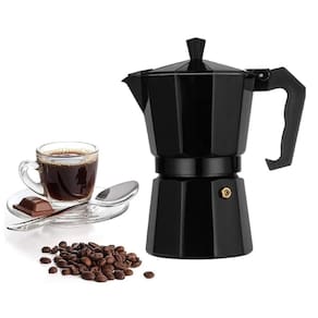 Cafeteira Italiana Aluminio Serve 6 Xicaras Grande Manual Café Express Manual Com Alça Preta