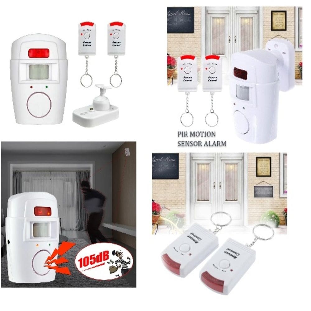 Alarme Seguranca Residencial Sensor Detector De Presença Sem Fio 2 Em 1 Comercial Idustrial Com 2 Controles