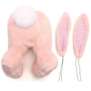 Kit Coelho Com Patas E Orelhas Rosa-branco - 3 Peças
