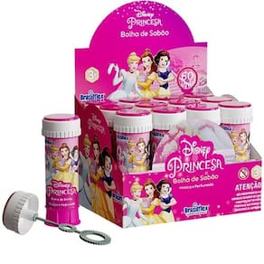 Lembrancinha Infantil - Bolhas De Sabão Com Jogo Disney Princesas - 1 Tubo Com 60ml
