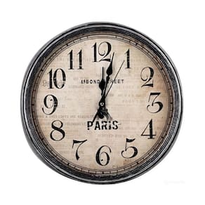 Relogio De Parede Vintage Multiuso Casa Sala Escritorio 33Cm Retro Decorativo Torre Eiffel Paris Analogico