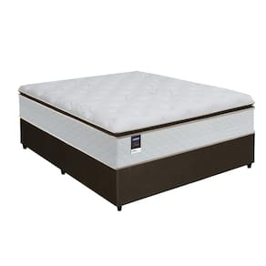 Cama Box Casal Molas Ensacadas Espuma D33 Gazin Tower 138x188x73cm Suede Liso Marrom/Branco