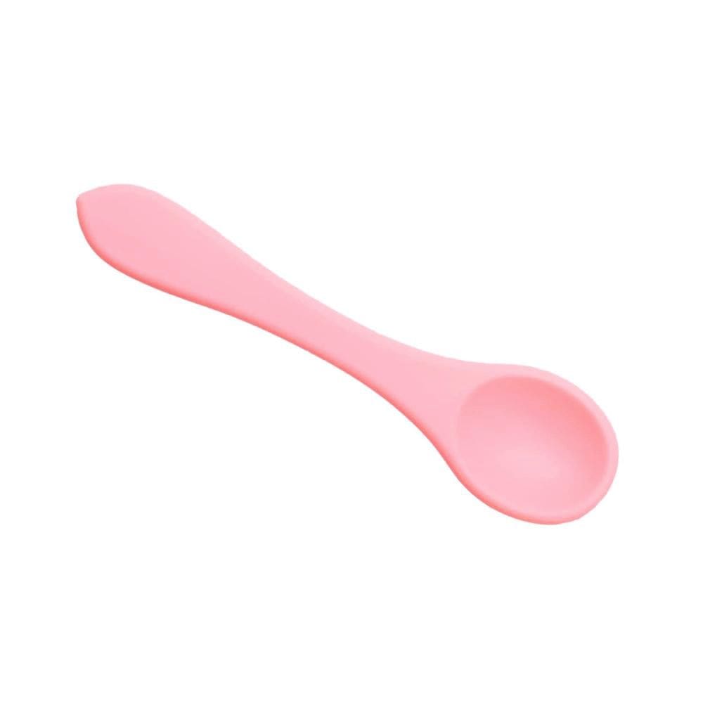 Colher Infantil 6+ Papinha Sem Bpa Silicone Termossensível Rosa