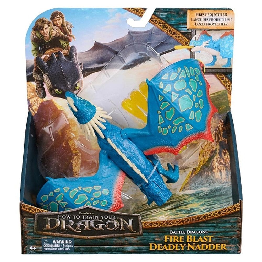 Como Treinar o Seu Dragão O Filme - Deadly Nadder Fire Blaster 25 Cm - Dispara Dardo - Sunny