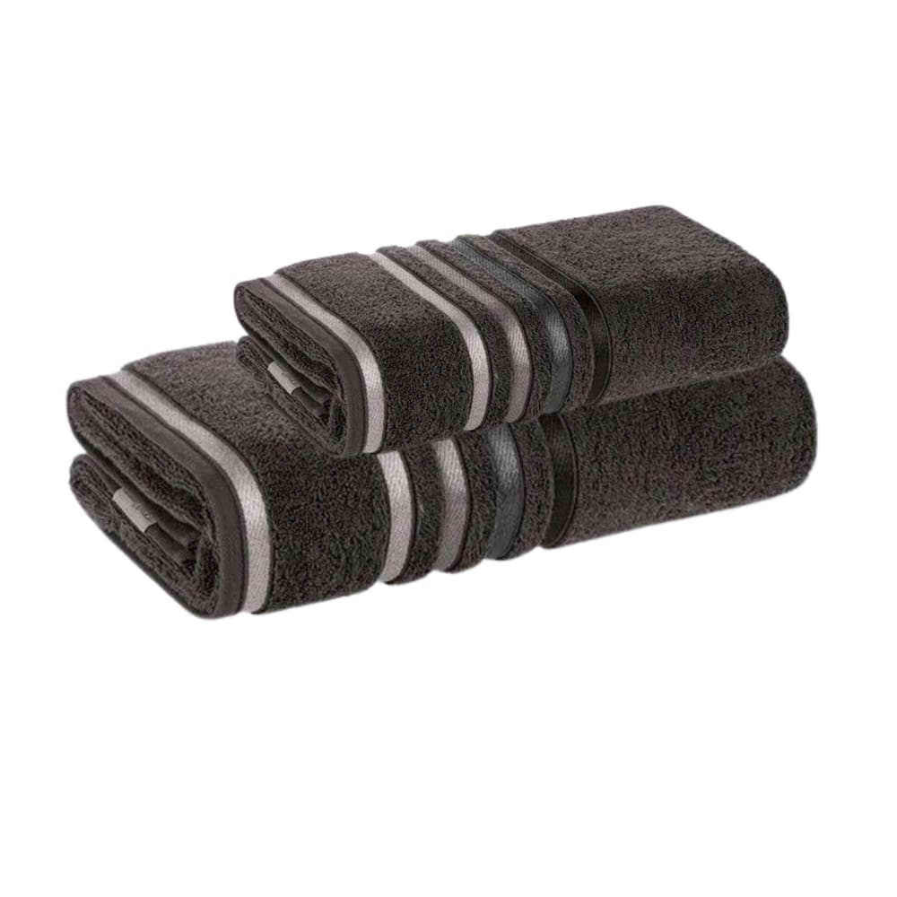 Jogo de Toalha Banho e Rosto Lumina Unika Karsten Cinza Carbono Fio Penteado