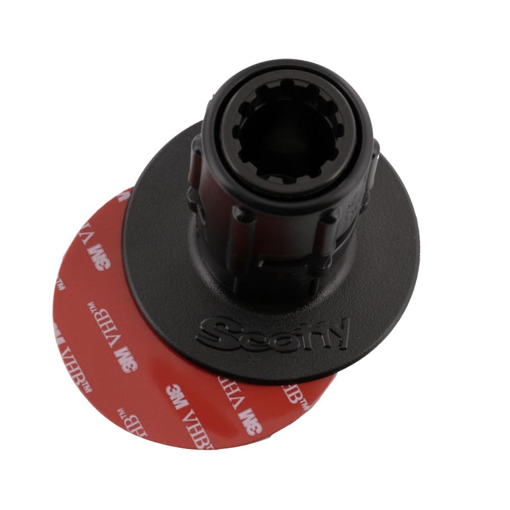 Suporte de acessório adesivo Scotty #448 -BK com #437 Gear-Head