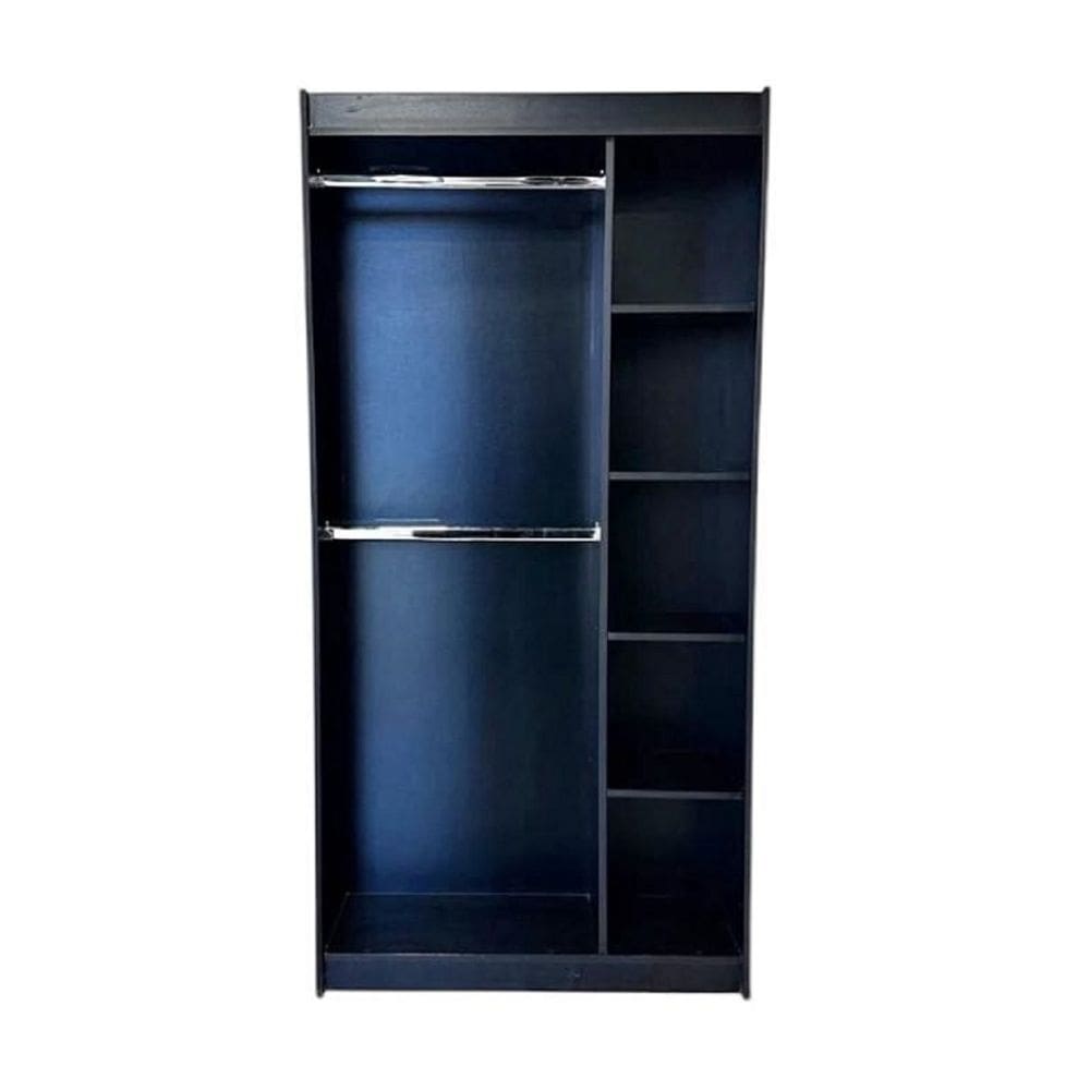 Cabideiro Com Nicho Lateral Modulado 100% Mdf Preto - Suprema Móveis
