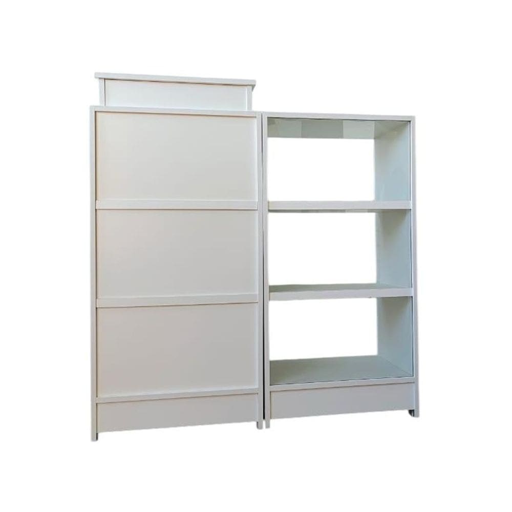 Balcão Caixa + vitrin Expositor Atendimento Lojas E Comércios 100% Mdf Branco - Suprema Móveis