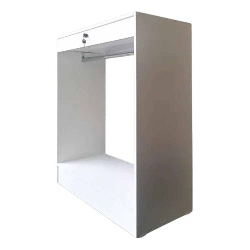 Balcão Central Arara Loja Com Vidro Embutido E Gaveta 100% Mdf Branco - Suprema Móveis