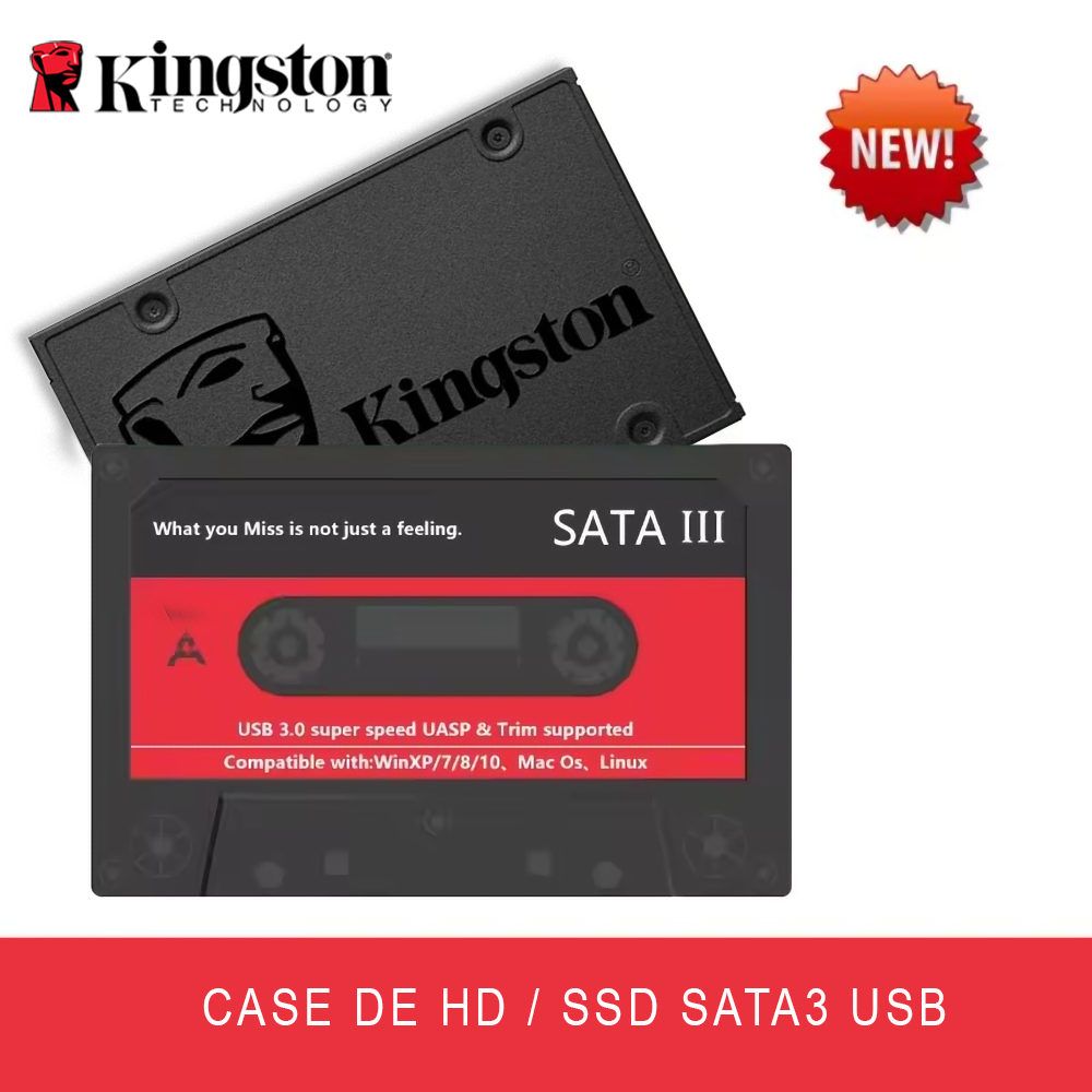 Hd Externo Ssd Kingston 240gb + Case Sata Usb 3.0 + Cabo