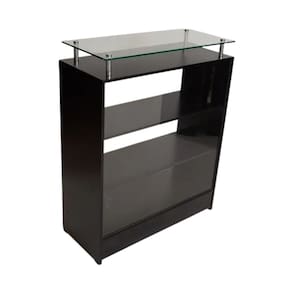 Balcão Expositor vitrin Com Prolongador Expositor Mdf Preto - Suprema Móveis