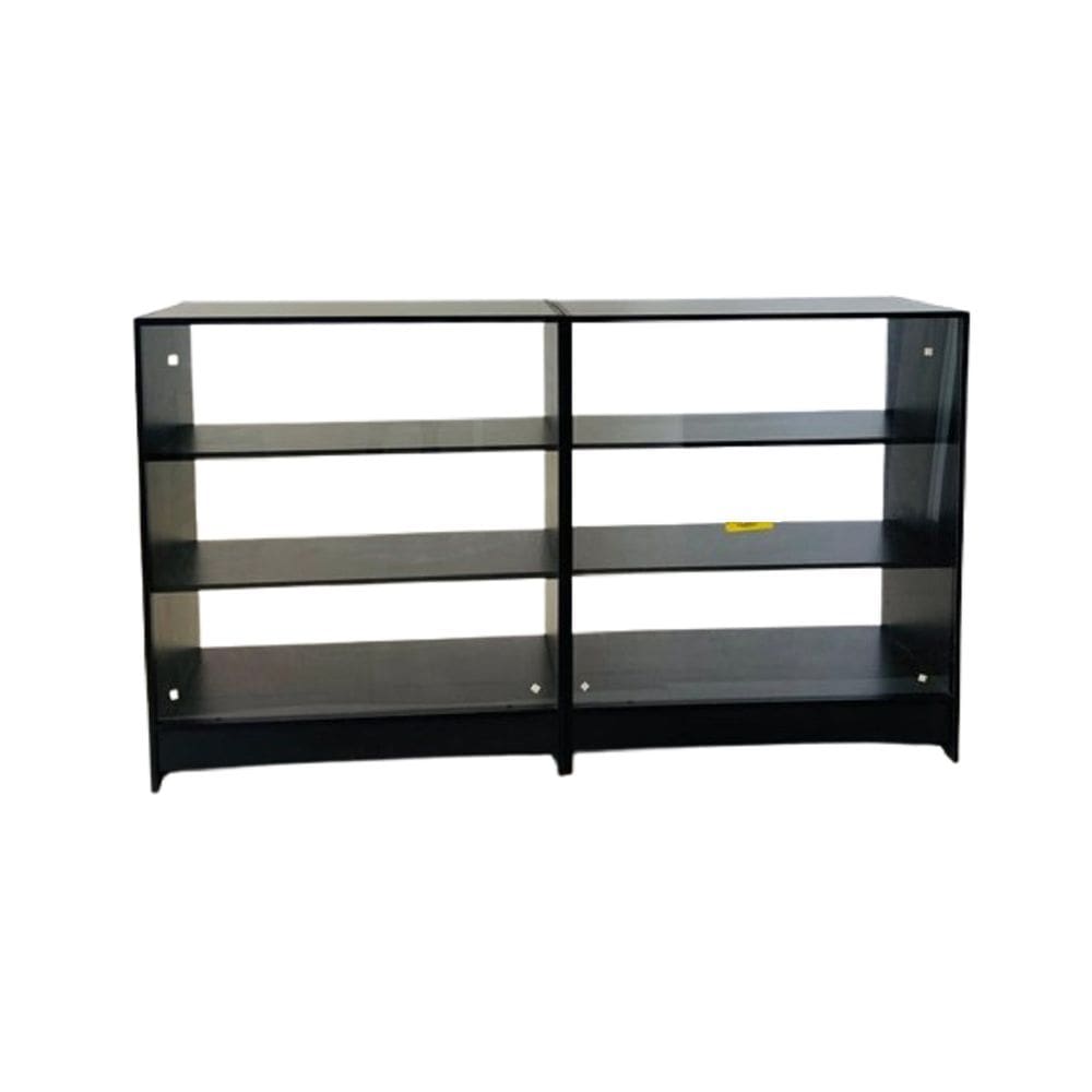 Balcão Expositor Com Vidro E Mdf - 2 Módulos vitrin Lojas E Comércios Preto - Suprema Móveis