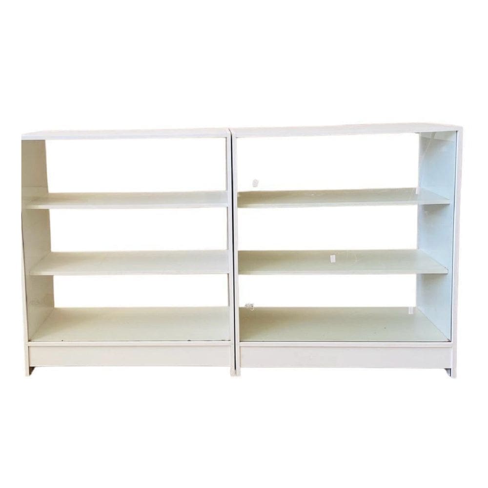 Balcão Expositor Com Vidro E Mdf - 2 Módulos vitrin Lojas E Comércios Branco - Suprema Móveis