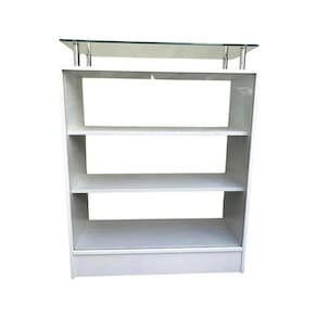 Balcão Expositor vitrin Com Prolongador Expositor Mdf Branco - Suprema Móveis