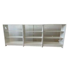 Balcões Mdf + Vidro Expositor  Lojas E Comércios Branco Com 3 - Suprema Móveis
