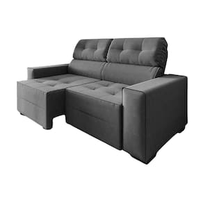 Sofá 3 Lugares New York 2 M Retrátil E Reclinável Com Molas Cor:cinza
