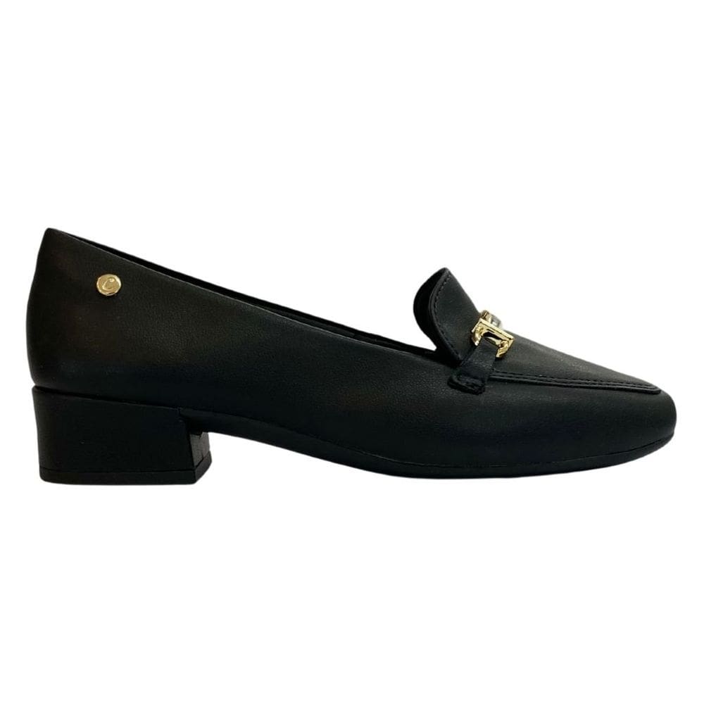 Sapato Loafer Campesi L9838 Feminino Preto saltinho confortável