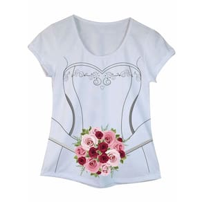 Camiseta Feminina Manga Curta Chá Bar Noiva Buquê