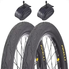 Par Pneu Bicicleta Pirelli Balão Tornado Tipo Flame Aro 24 x2.125 + Camara de ar aro 24 Shiver
