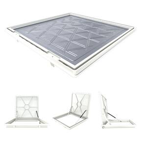 Tampa Piscina Casa Máquina 60x60 Articulada Rebaixada Branca
