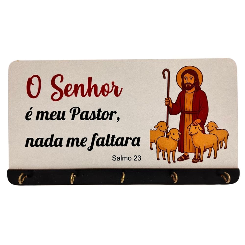 Porta Chaves Salmo 23, Porta Chaves Oração, Jesus Pastor