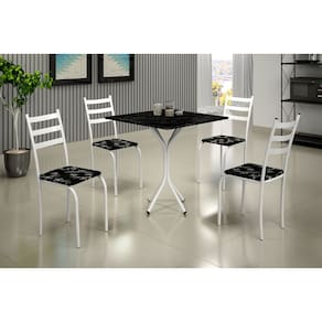 Conjunto Mesa Com 4 Cadeiras Maraba 68x68cm Tampo MDP - Teixeira Móveis