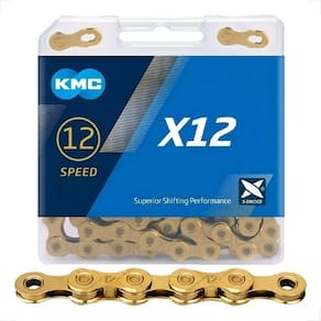 Corrente Bicicleta Kmc X12 Dourada 126 Elos 12v 1 x 12v Mtb Speed Compativel Shimano Sram
