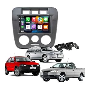 Kit Multimídia Gol Parati Saveiro G4 Mold Grafite CarPlay AndroidAuto Sem Fo - 8100 First Option