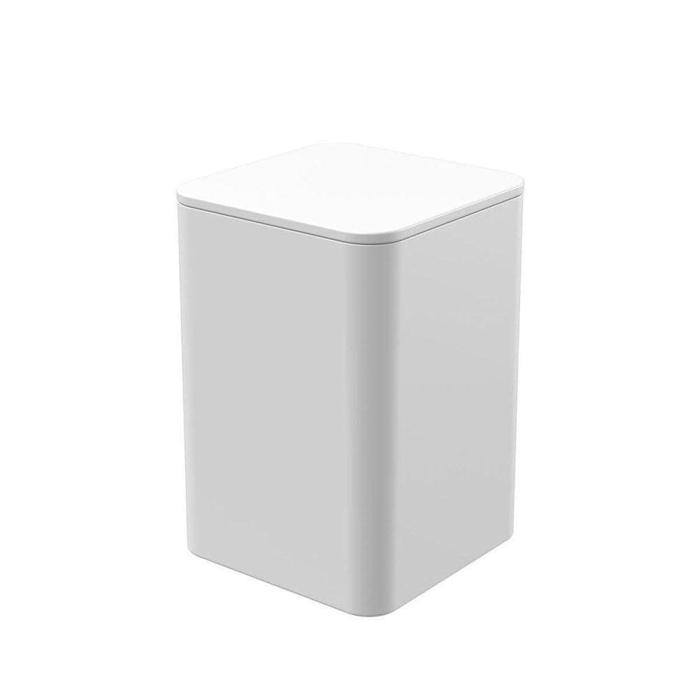 Porta Algodão E Cotonete Com Tampa - Stolf Branco