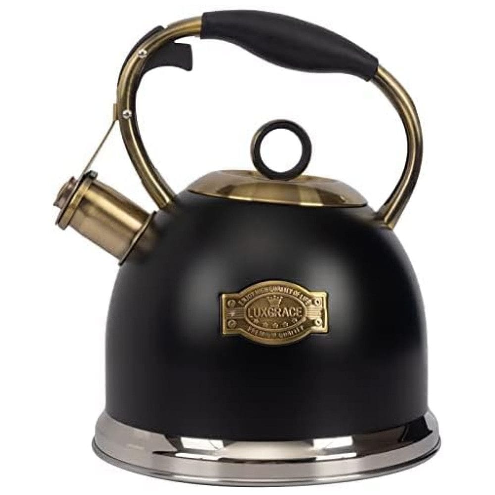 Chaleira de Chá 3L em Aço Inoxidável com Apito, LUXGRACE T12 Black, Preto